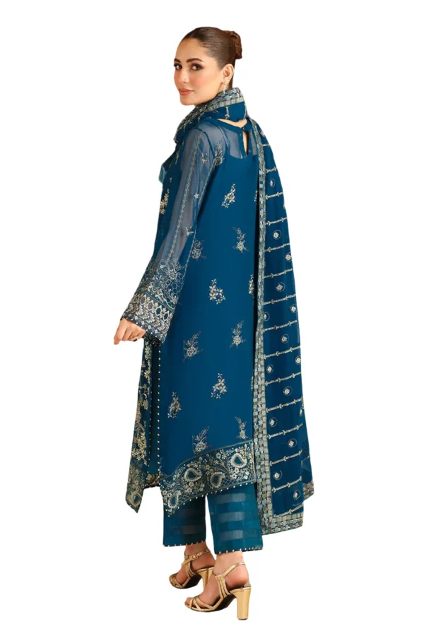 sonehri blue chiffon