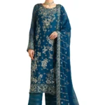 Sonehri Blue Chiffon