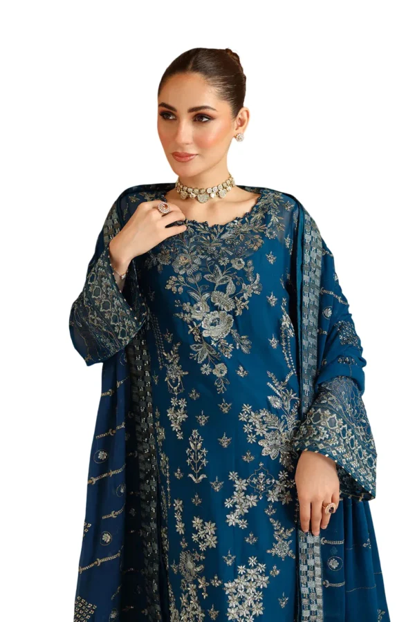 sonehri blue chiffon